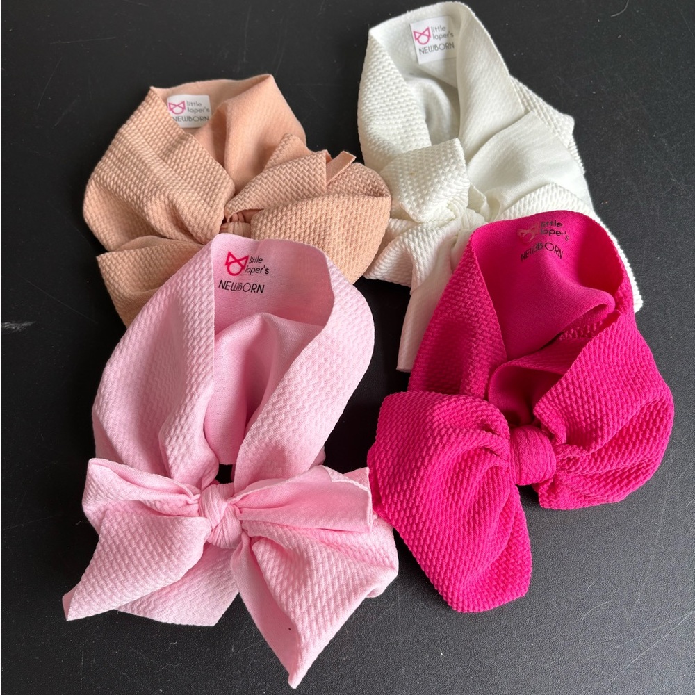 Chic Baby Pink, White, Tan Headband Set